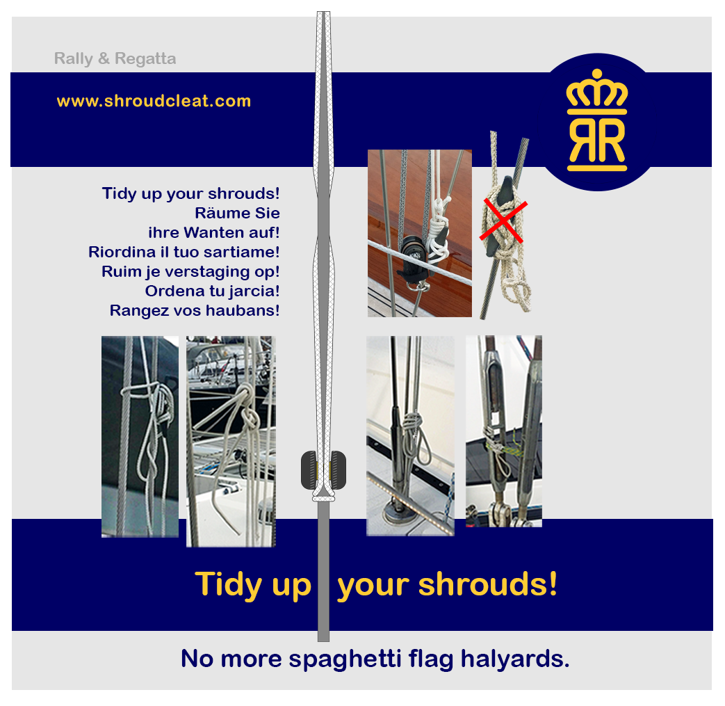 Buy next generation Shroud Cleat for flag halyards. Small, Sleek, Smart