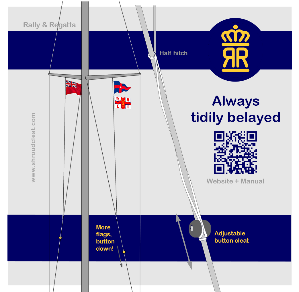 Buy next generation Shroud Cleat for flag halyards. Small, Sleek, Smart