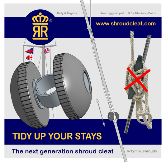 Shroud cleat for sailboats next generation. SS Titanium Delrin.  Small Sleek Smart Secure. 